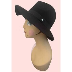 LAUREN Ralph Lauren Wool Fedora Black Strap Black Hat One Size (57 cm) Taille